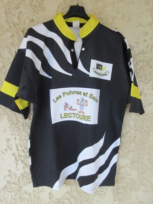 Maillot USL Rugby Lectoire Vintage Années 90, Taille XL, Noir, Porté N°51