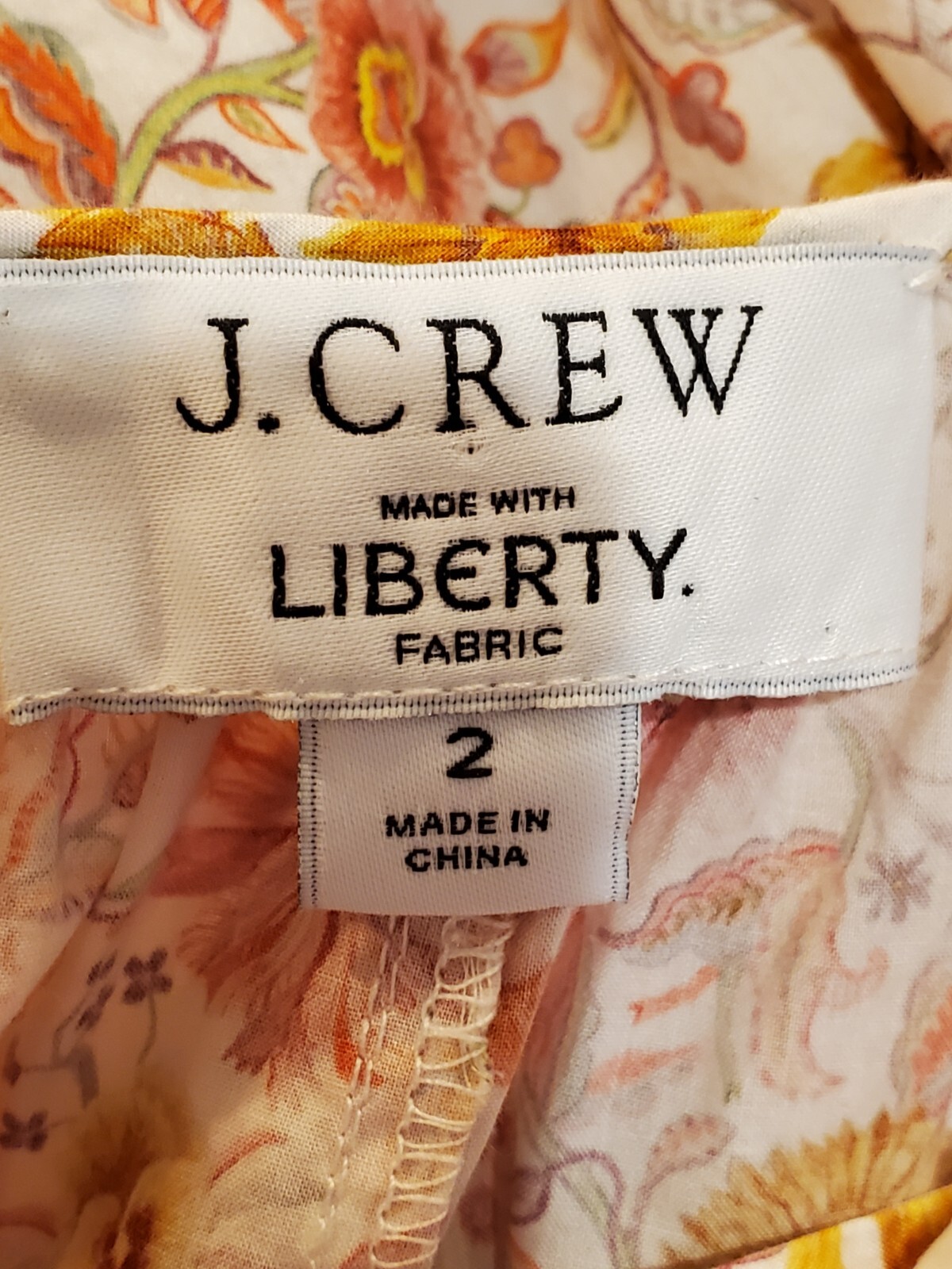 J.Crew Tiered Cotton Midi Dress Liberty Garden of Life Fabric Floral Women's 2