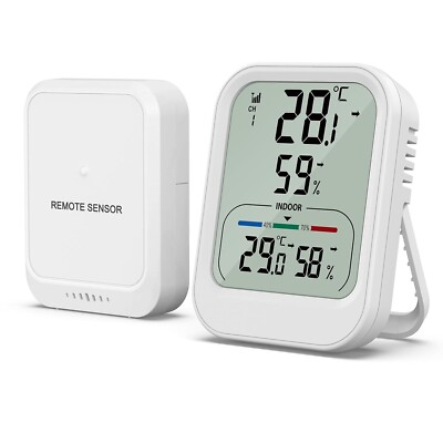 Digital Thermometer Hygrometer, Innen Außen Raumthermometer Drahtloser Sensor