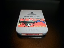 Tested  Official Playstation 1 Grey Memory Card Japan/US PS1 RPG Anime Sticker