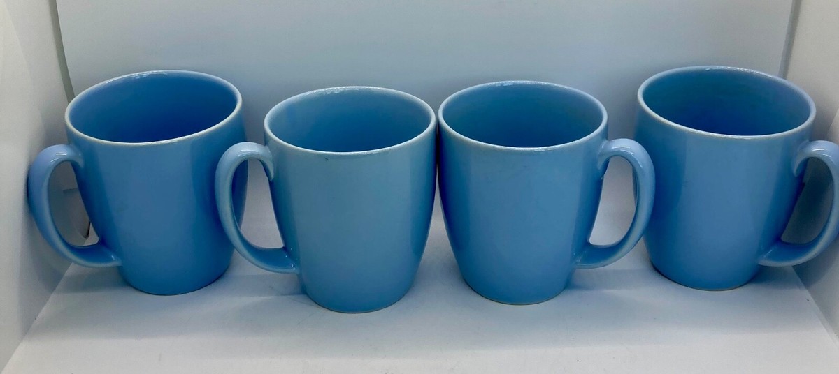 Set of 4 Corelle Stoneware Light Blue Coffee Mugs | eBay