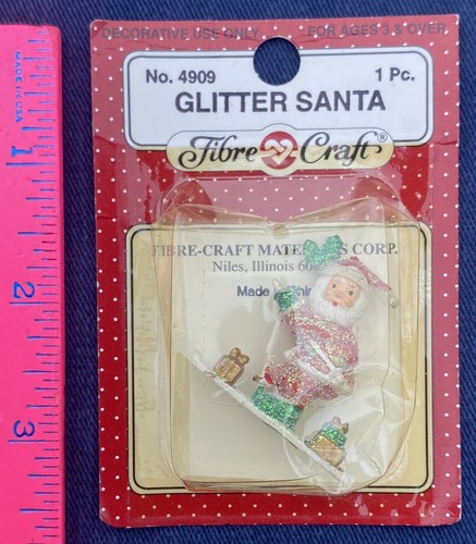 Fibre Craft Miniature Plastic Diorama Christmas Glitter Santa FREE Shipping NIP - Picture 2 of 8
