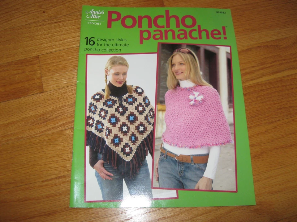 PONCHO PANACHE! Woman's 16 Designer Styles Crochet Patterns Annie's Attic - Image 4 of 4