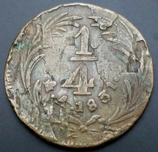 Multi-Struck Error Coin On Mexico 1831 1/4 Real Quarto Major Lamination Error $$