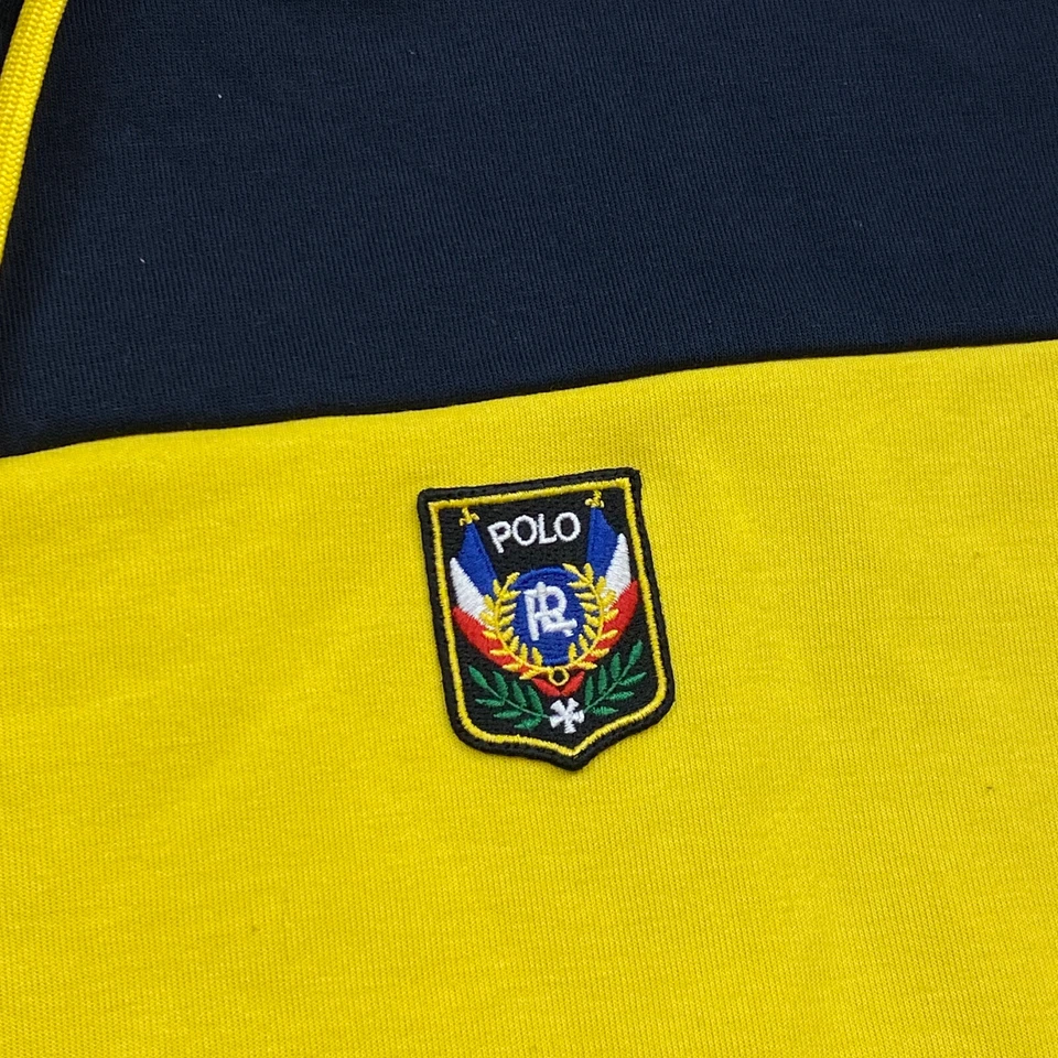 De Colección Polo Ralph Lauren Sudadera con Capucha Uni Crest Mediano Azul Rojo Poni RLPC Estadio Hombres Años 90 Foto 3 de 4