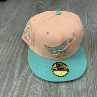 New Era Los Angeles AngelsPeach Mint 59FIFTY Fitted Hat New Era Los Angeles AngelsPeach Mint 59FIFTY Fitted Hat