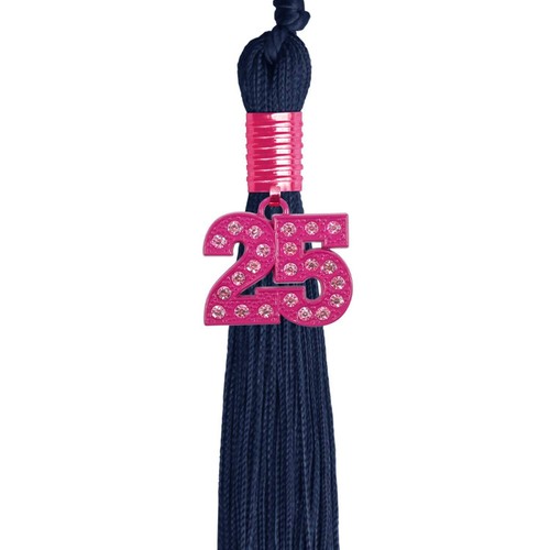 Borla de graduación Endea Graduation azul marino con dije rosa Bling 2024 - Imagen 2 de 11