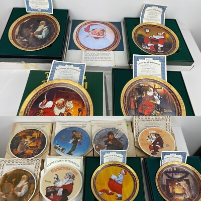 #ad Norman Rockwell Christmas Memories Collection Knowles Plates w COA#x27;S 1979 2014 $11.49