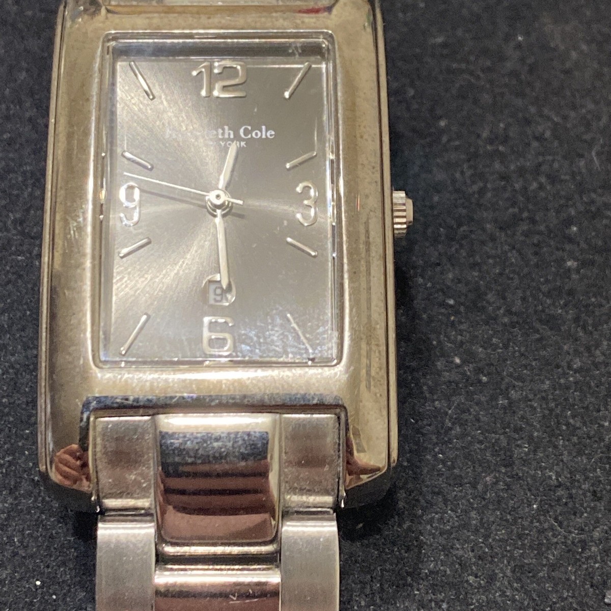 Mens Kenneth Cole Curved Case Black Dial￼ Date Just Watch KC3044 Needs  Battery | eBay