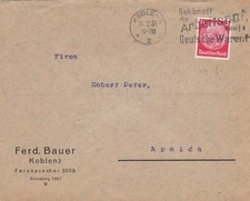 Koblenz, envelope 1934, Ferd. farmer