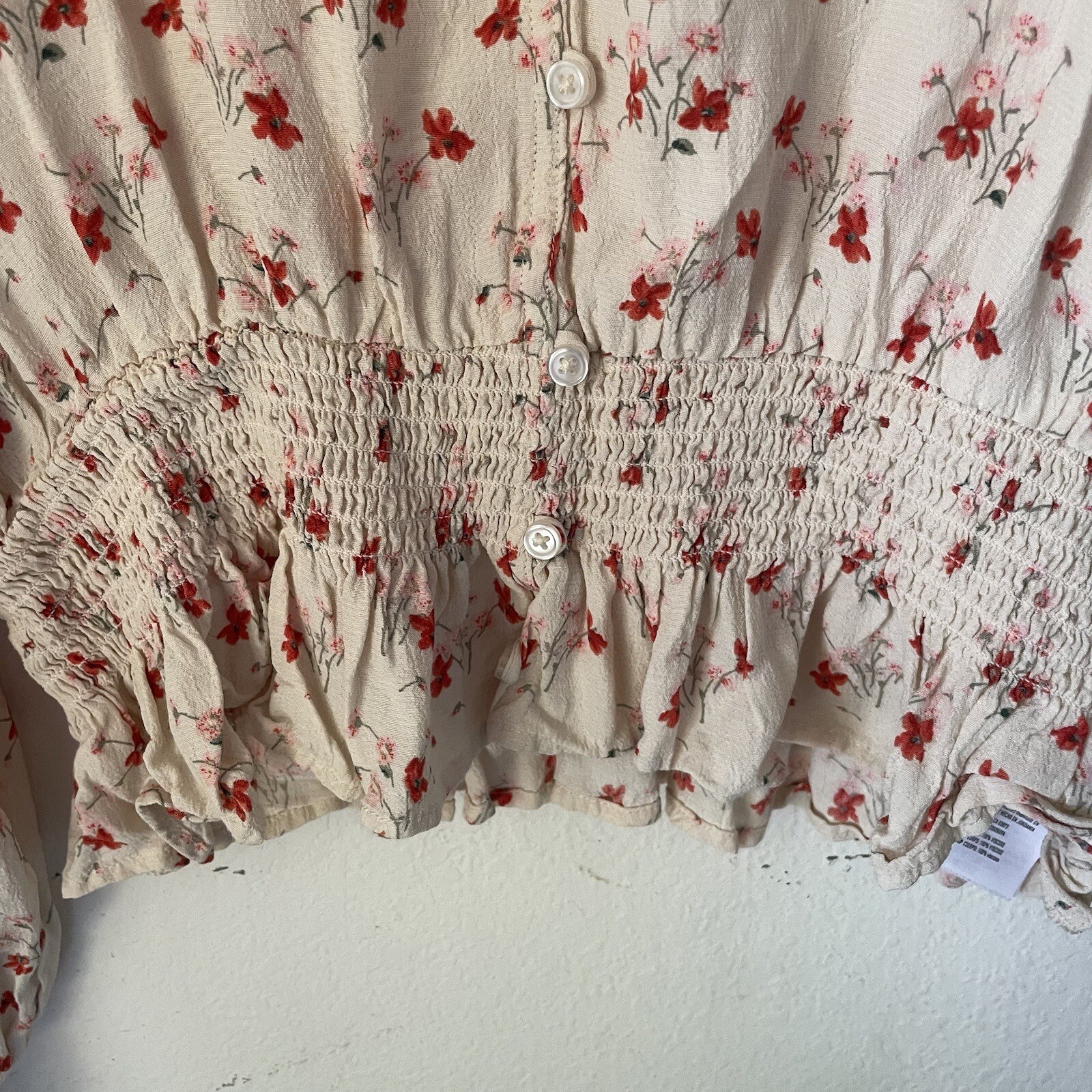 American Eagle AE Printed Button-Up Bubble Pink F… - image 7