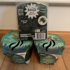 Glade 6.8 Oz Icy Evergreen Forest 3 Wick Candles 2 Limited Edition Wax Melts