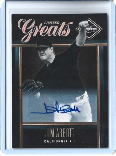 Jim Abbott 2012 Panini Limited #2 - Limited Greats Autograph #d 452/499 - Angels