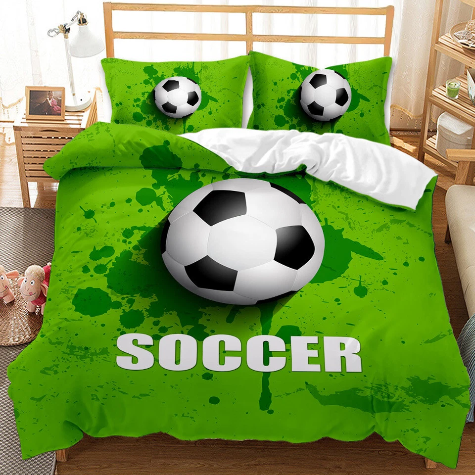 QUILITY BEDDING AUSTRALIA 3D Sports Soccer Quilt Duvet Quilt Cover Childrens Room Decor bedding Pillowcase
