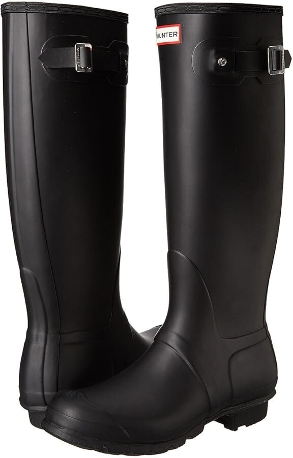 Hunter Original Tall Rubber Rain Boots for Women Size 7 Black New in Box