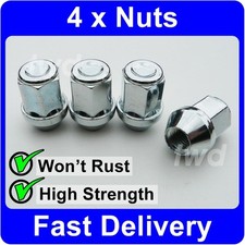 4 x ALLOY WHEEL NUTS FOR ISUZU (M12x1.5) 19MM HEX SILVER LUG STUD BOLT SET [V10]
