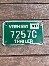 1991 Vermont Trailer License Plate 7257C