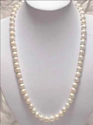 Beautiful Natural 6-7/7-8/8-9/9-10mm White Akoya Cultured Pearl Necklace 14-48'' - Picture 5 of 9