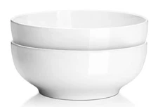 9.5in Ceramic Serving Bowls White for Salads Pasta Parties Microwave Safe