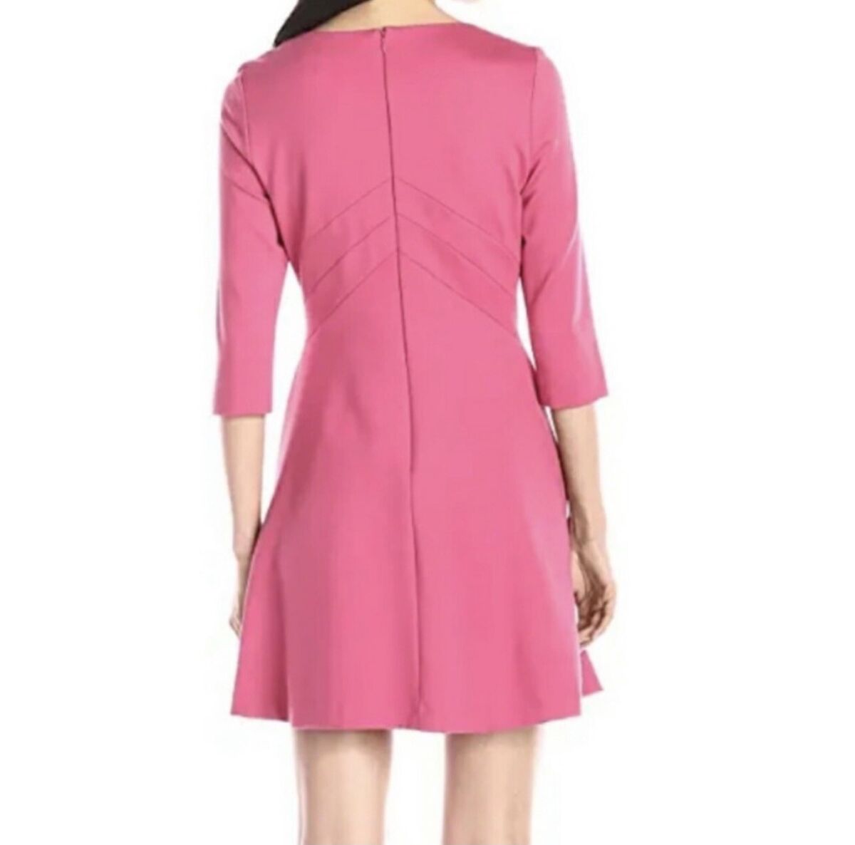 adrianna papell solid ponte a line dress pink size 8 new