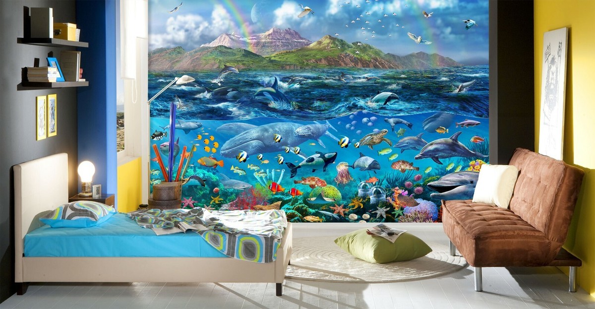 Papier Peint Panoramique 3D Océan – Fresque Murale Océanique Adrian Chesterman – Amovible Et Immersive