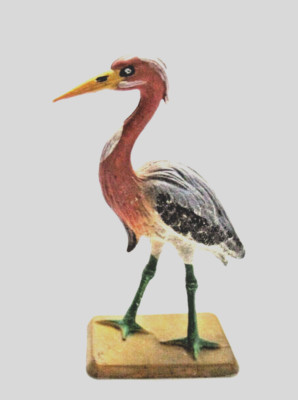 Figurines Animaux Vintage Starlux Zoo - Autruche, Marabout, Héron, Kiwi - Plastique Peint - Occasion