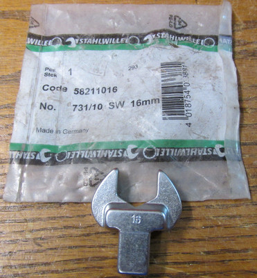 NEW NOS Stahlwille 58211016 731/10 SW 16mm Open Ended Insert Tool Wrench