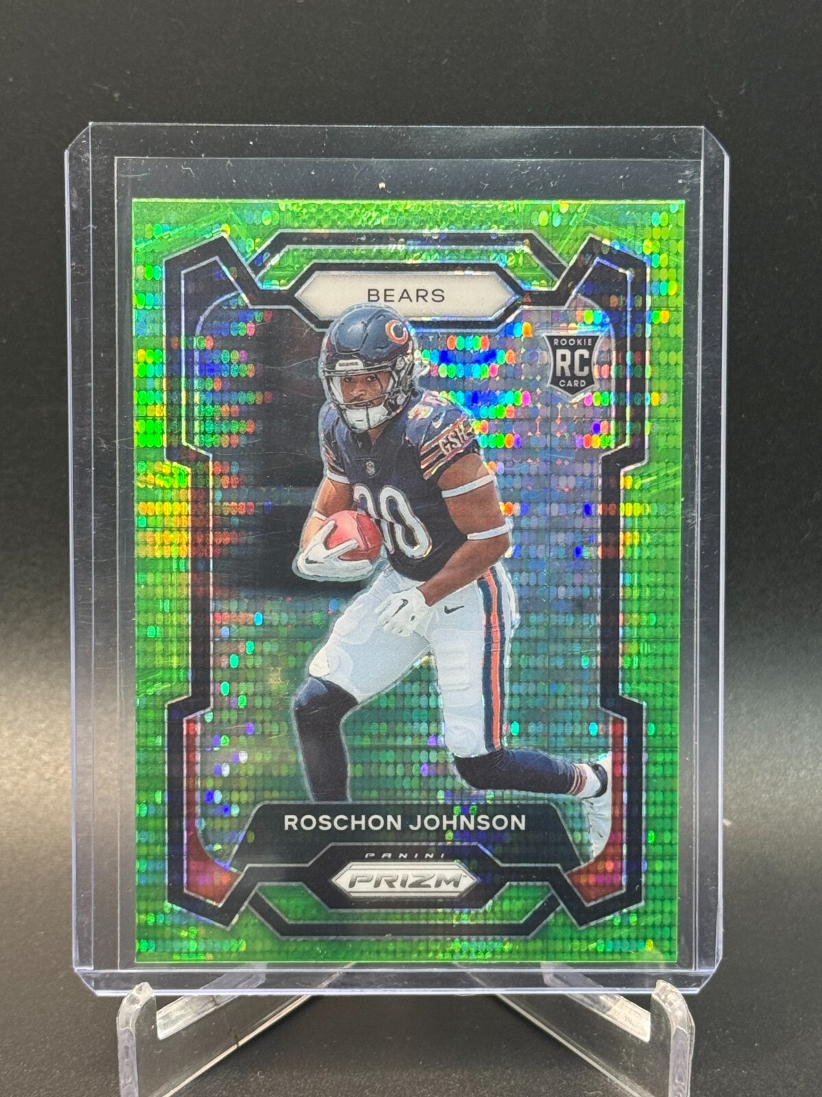 2023 Panini Prizm - Rookies Neon Green Pulsar Prizm #314 Roschon Johnson (RC)