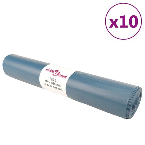 Vuilniszakken 100 st 240 l blauw zak voor vuilnisbak op wielen vidaXL - Afbeelding 2 van 14