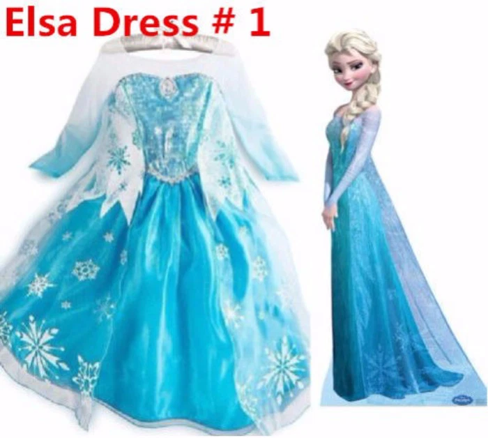 Princess Elsa Anna Role Cosplay Dress up Costume Dress for Girls Toddler 2-10 Y - Image 3 of 4