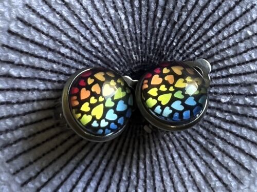 Women’s Men’s Rainbow Pride Clip On Earrings