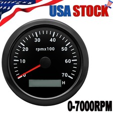 85mm Car Marine Boat Tachometer Gauge 0-7000RPM Digital Hourmeter Waterproof US