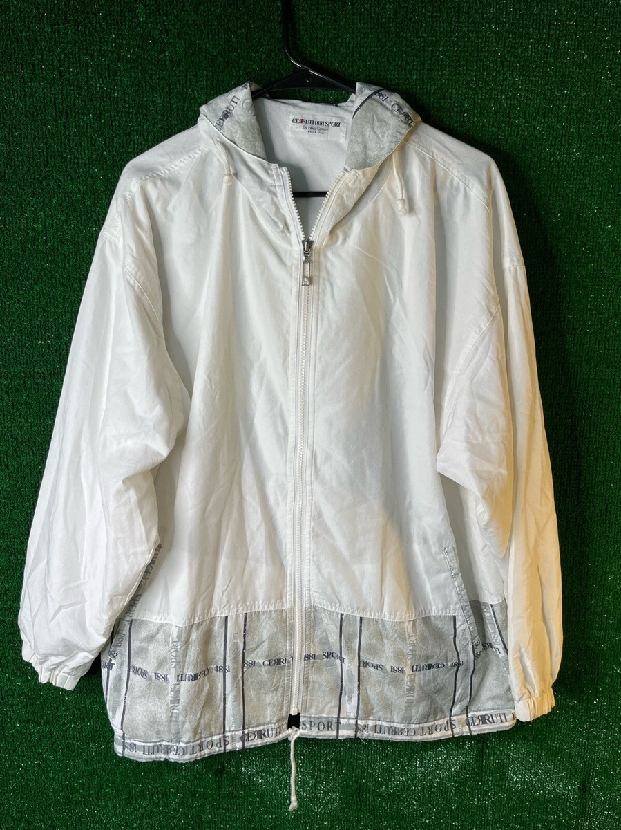 CERRUTI 1881 SPORT ウィンドブレーカー上下セット CERRUTI 1881 SPORT WINDBREAKER WHITE DESIGNER FRONT ZIPPER