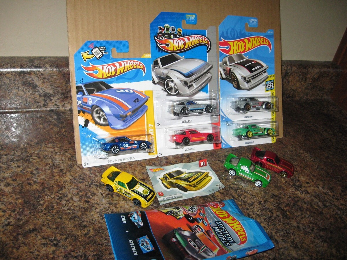 Hot Wheels Lot of 8 1983 Mazda RX-7 Coupe Mystery '83 Red Blue