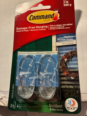 3M Command Clear 2 Hooks, 4 Strips, Medium up to 2 pounds 17091CLR-ES