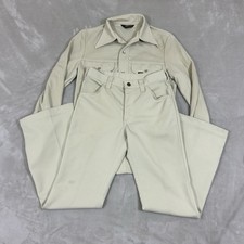VTG 70s Lee 2 PC Pearl Snap Leisure Suit 36Chest 28x29 1970s Disco Polyester