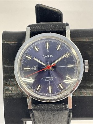 Orion Antimag Mechanic Retro Watch Made In Swiss Vintage Herrenuhr #L3