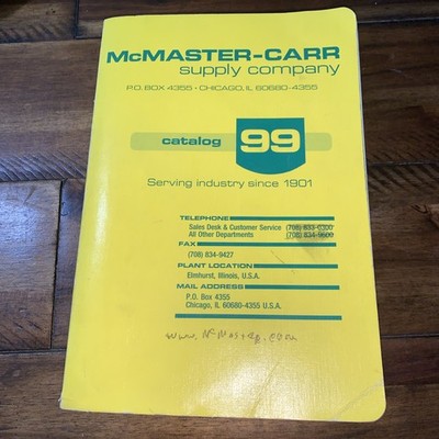 McMaster Carr Supply Company Catalog 99 Good Condition