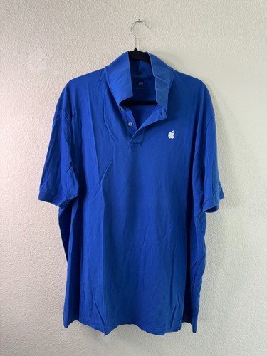 Apple Store Employee Short Sleeve Polo Unisex 2XL XXL Blue Embroidered Preowned