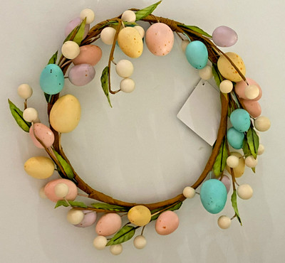 NEW HL MINI 10'' SPECKLED PASTEL EASTER EGG WREATH WITH BERRIES FREE SHIP