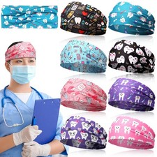 Wavyknot 8 Pcs Dental Headbands Women Nurse 1 Count Pack of 8 , multicolor