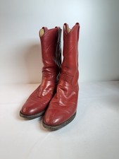 Justin Roper Womens 5 1/2B Red Leather Western Cowgirl Vintage USA L3055