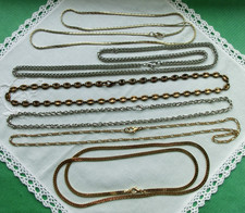 6 alte Ketten Panzerkette Bohnenkette Figaro Platten Neugablonz vintage Schmuck