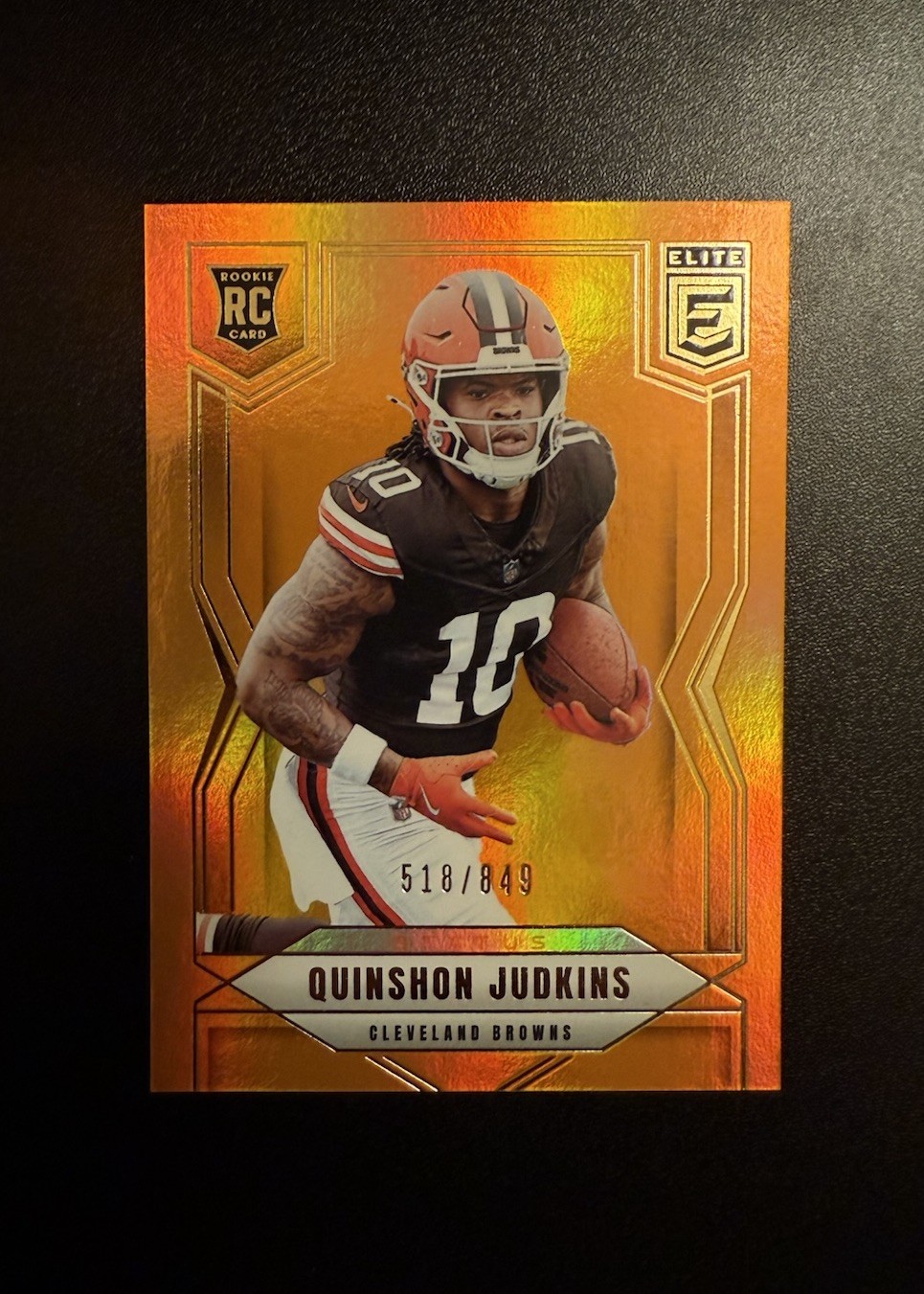2025 Panini Donruss Elite Quinshon Judkins #121 Status Metallic Orange /849 (RC)