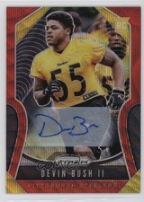 2019 Panini Prizm Rookies Red Wave 18/149 Devin Bush II #313 Auto hu1