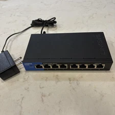 Linksys SE3008V2 8-Port Gigabit Ethernet Network Switch Desktop Adapter Included