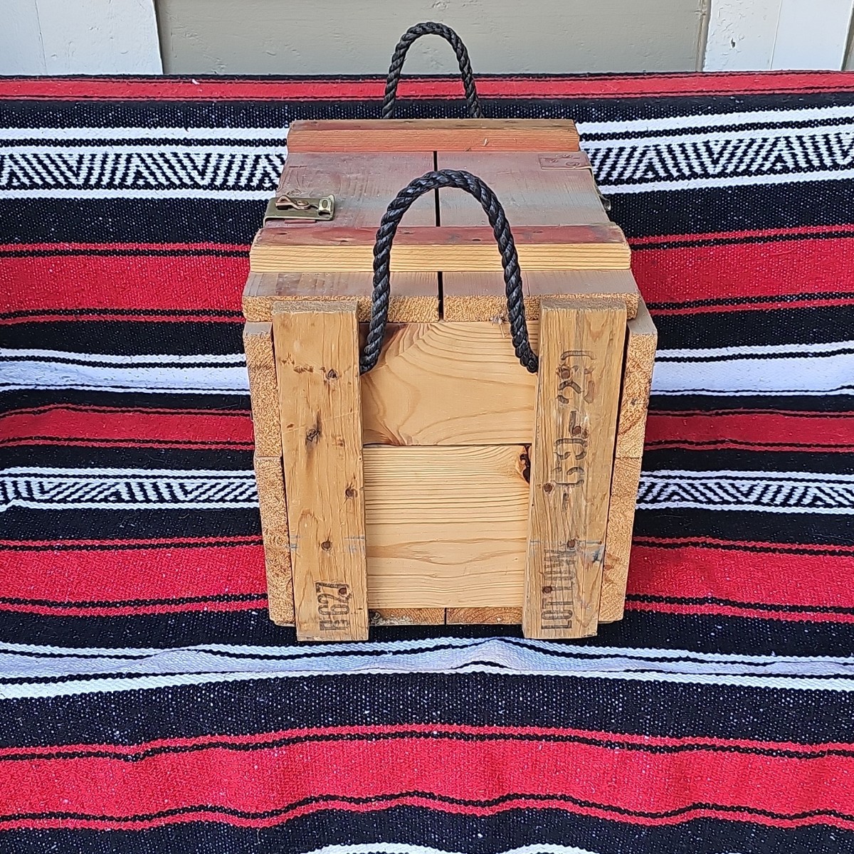 Vietnam Era '74 Wooden Military Ammo Box 60mm Cartridge M65A1