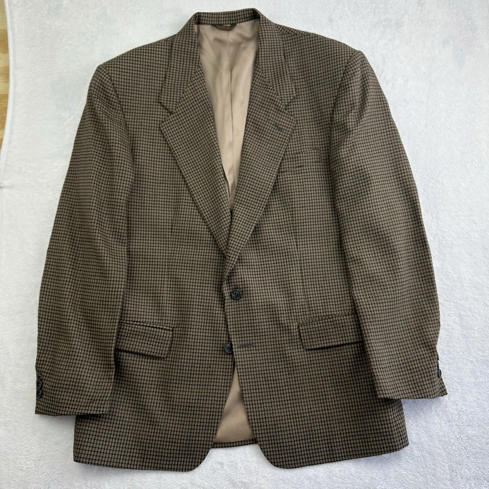 Abrigo Deportivo Vintage Givenchy Monsieur Blazer 42R Marrón Negro Cuadros Geométricos EE. UU.  Foto 2 de 4