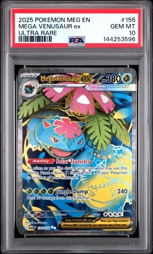 2025 POKEMON MEG EN-MEGA EVOLUTION ULTRA RARE #155 MEGA VENUSAUR EX PSA 10