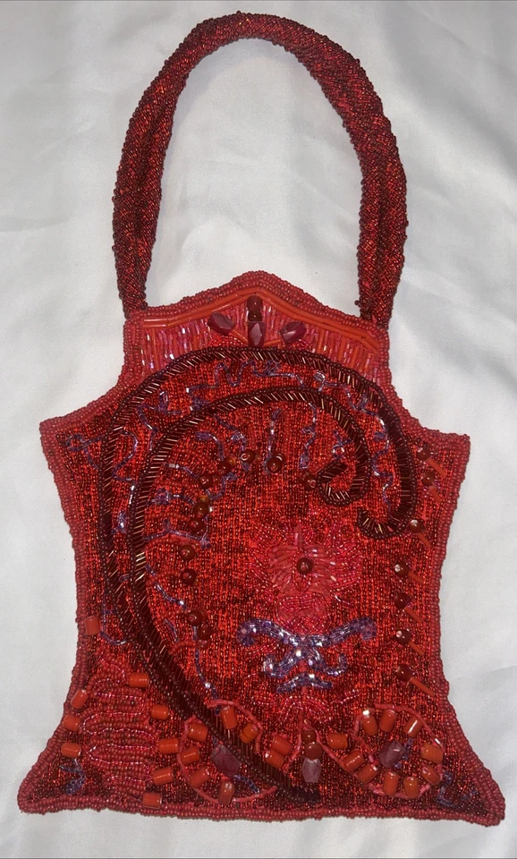Vintage Chista New York Purse Red Beaded And Smaller Purse Unknown Brand - Image 2 of 4
